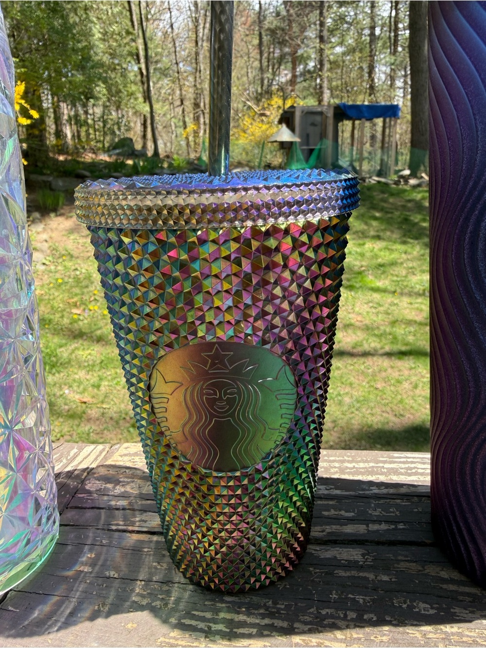 Starbucks Iridescent & Ombre Studded Cold Cup Trio - Purple, Green, Holographic - Picture 3 of 4